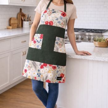 Lininė prijuostė Chaki Aguonos|Prekės namams|TavoSapnas