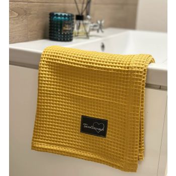 Medvilninis vaflinis rankšluostis Ciberžolė, 50x90 cm|Prekės namams|TavoSapnas