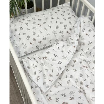 Kolekcinės medvilnės patalynė lopšiukui Ruda pieva, 60x70, 25x35 cm|Kūdikio miegas ir priežiūra|TavoSapnas