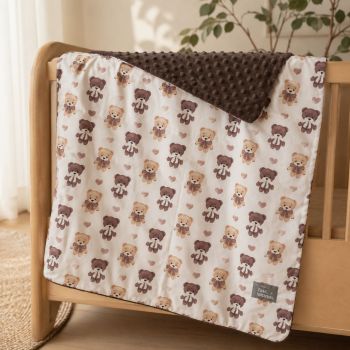 Minkštutis minky pledukas Baby Bear, 70x100 cm|Vidutinio šiltumo |TavoSapnas