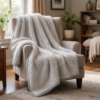 Merinosų vilnos pledas Pilkas, 200x220 cm|200x220 cm|TavoSapnas