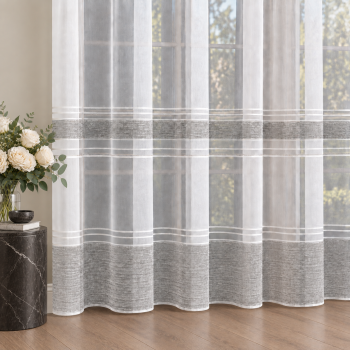 Matuojama dieninė užuolaida Grey Stripes, aukštis 330 cm|Užuolaidos|TavoSapnas