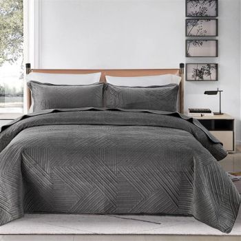 Veliūrinė lovatiesė Steel Grey, 200x230 cm|Patalynė|TavoSapnas