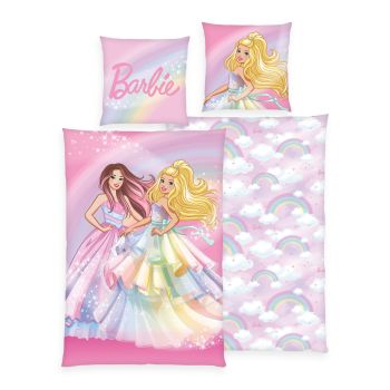 Dvipusis patalynės komplektas Barbie, 140x200, 70x90 cm|Vaikiška patalynė|TavoSapnas