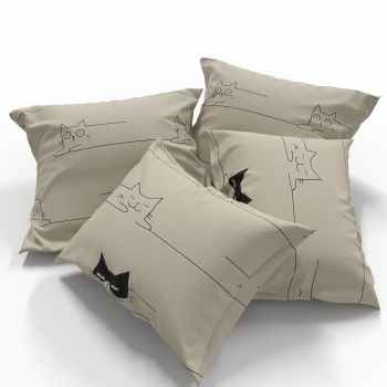 Medvilninis pagalvės užvalkalas Playful Cats, 50x70 cm|50x70cm|TavoSapnas