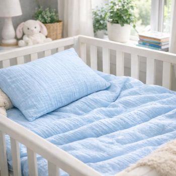 Muslino patalynės komplektas kūdikiams Sky, 90x120, 40x60 cm|90x120 cm |TavoSapnas