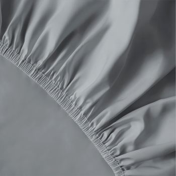 Pure Collection satino paklodė su guma GREY, 180x200 cm|Patalynė|TavoSapnas