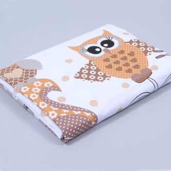 Medvilninė paklodė be gumos Pelėdos, 90x155 cm|Kūdikio miegas ir priežiūra|TavoSapnas