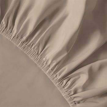 Pure Collection satino paklodė su guma TAUPE, 180x200 cm|Patalynė|TavoSapnas