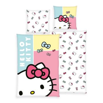 Patalynės komplektas Hello Kitty, 135x200, 80x80 cm|Vaikiška patalynė|TavoSapnas