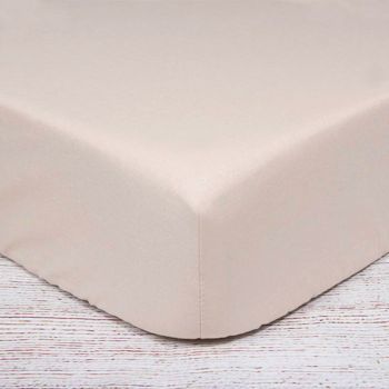 Medvilninė paklodė su guma Cream, 60x120 cm|60x120 cm čiužiniui|TavoSapnas