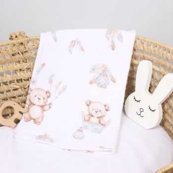 Flanelinis vystyklas Sweet Teddy, 70x100 cm|Kūdikio miegas ir priežiūra|TavoSapnas