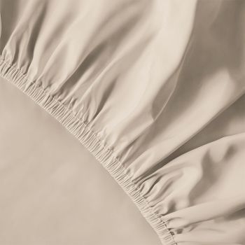 Pure Collection satino paklodė su guma SAND BEIGE, 180x200 cm|Patalynė|TavoSapnas