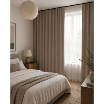Naktinių užuolaidų audinys Sakura Blackout Taupe, aukštis 300 cm|Užuolaidos|TavoSapnas