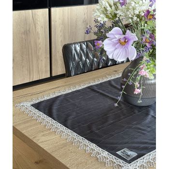 Veliūrinis stalo takelis Grey Luxury, 55x130 cm|Prekės namams|TavoSapnas