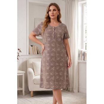 Plius dydžio medvilniniai naktiniai Autumn, 3XL dydis|Naktiniai, pižamos, chalatai|TavoSapnas