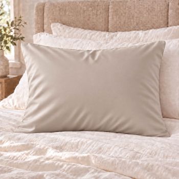 Medvilninis pagalvės užvalkalas su užtrauktuku Beige, 50x60 cm|Patalynė|TavoSapnas