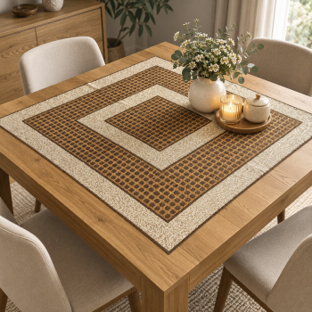 Žakardinė staltiesė Brown, 75x75 cm|Namų tekstilė|TavoSapnas