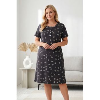 Plius dydžio medvilniniai naktiniai Širdelės, 3XL dydis|Prekės namams|TavoSapnas