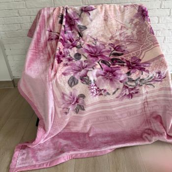 Pliušinis pledas Pink Flowers, 200x220cm|Patalynė|TavoSapnas