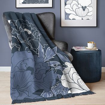 Medvilninis pledas Fashion Collection  Velvet Flowers, 150x200 cm|Patalynė|TavoSapnas