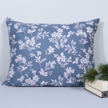 Medvilninis pagalvės užvalkalas su užtrauktuku Jeans Flowers, 50x60 cm|Patalynė|TavoSapnas