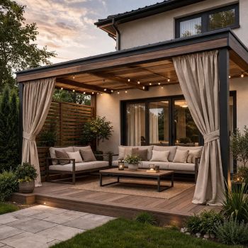 Užuolaida terasai Rusva + surišimas|Užuolaidos|TavoSapnas