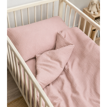 Muslino (double gauze) patalynės komplektas Ash Pink, 90x120, 40x60 cm|90x120 cm |TavoSapnas