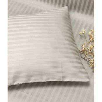 Juostuoto satino pagalvės užvalkalas Beige, 50x70 cm|50x70cm|TavoSapnas