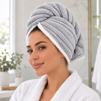 Plaukų rankšluostis-turbanas Madam, light grey|Namų tekstilė|TavoSapnas