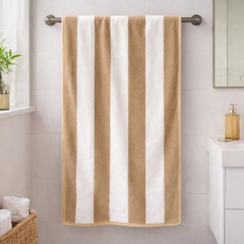 Rankšluostis Brown Stripes, 70x140 cm|Prekės namams|TavoSapnas