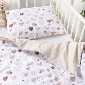 Dvipusis patalynės komplektas Širdelės, 90x120, 40x60 cm|90x120 cm |TavoSapnas