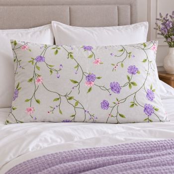 Medvilninis pagalvės užvalkalas su užtrauktuku Violetinės gėlės, 50x70 cm|50x70cm|TavoSapnas