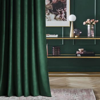 Karališkojo veliūro naktinių užuolaidų komplektas Dark Green|Užuolaidos|TavoSapnas
