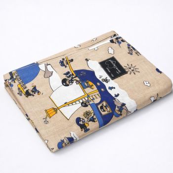 Medvilninė paklodė be gumos Piratai, 155x220 cm|Patalynė|TavoSapnas