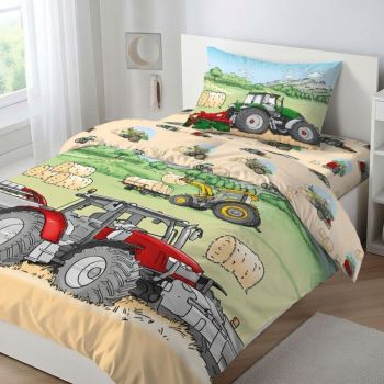 Patalynės komplektas Tractor, 140x200, 70x90 cm|Vaikiška patalynė|TavoSapnas
