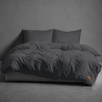 Medvilninė patalynė PURE ECO LINE Graphite, 140x200, 70x80 cm|140x200cm|TavoSapnas