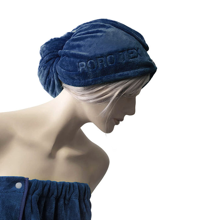 Plaukų rankšluostis-turbanas Mėlynas (tamsesnis)||TavoSapnas